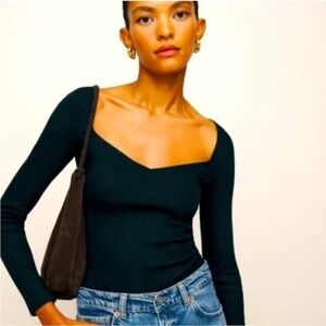 Reformation Leighton Knit Long Sleeve Top
